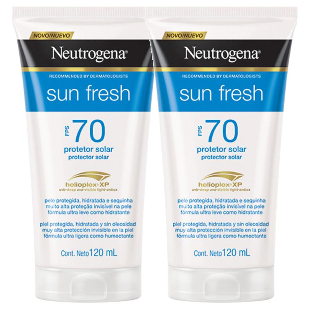 Kit com 2 Protetores Solar Neutrogena Sun Fresh Corpo FPS 70 120ml