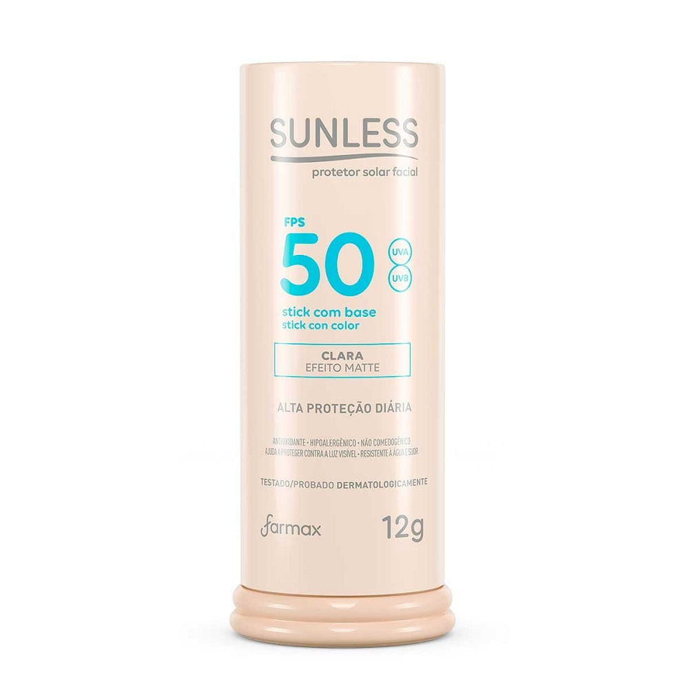 Protetor Solar Facial Sunless Stick Com Base Clara FPS50 12g