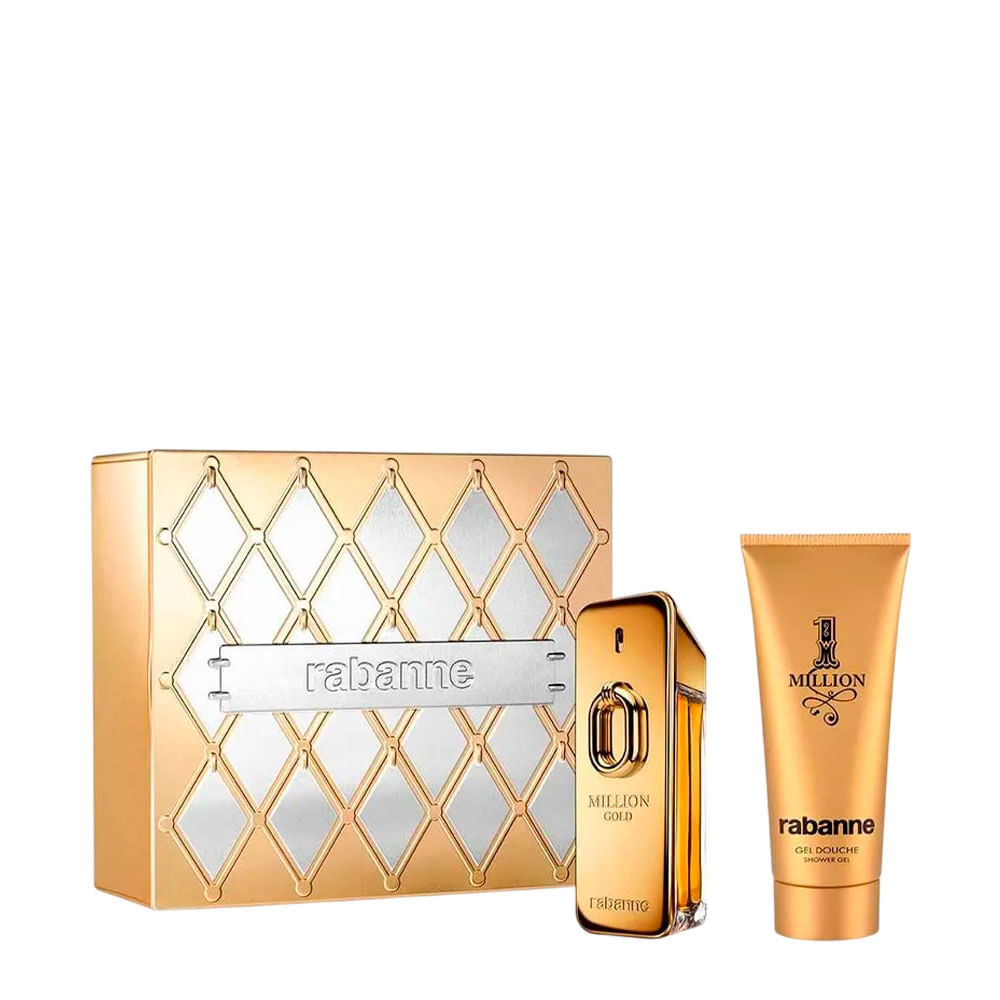 Kit Rabanne Million Gold Masculino - EDP Intense 100ml + Shower Gel 100ml