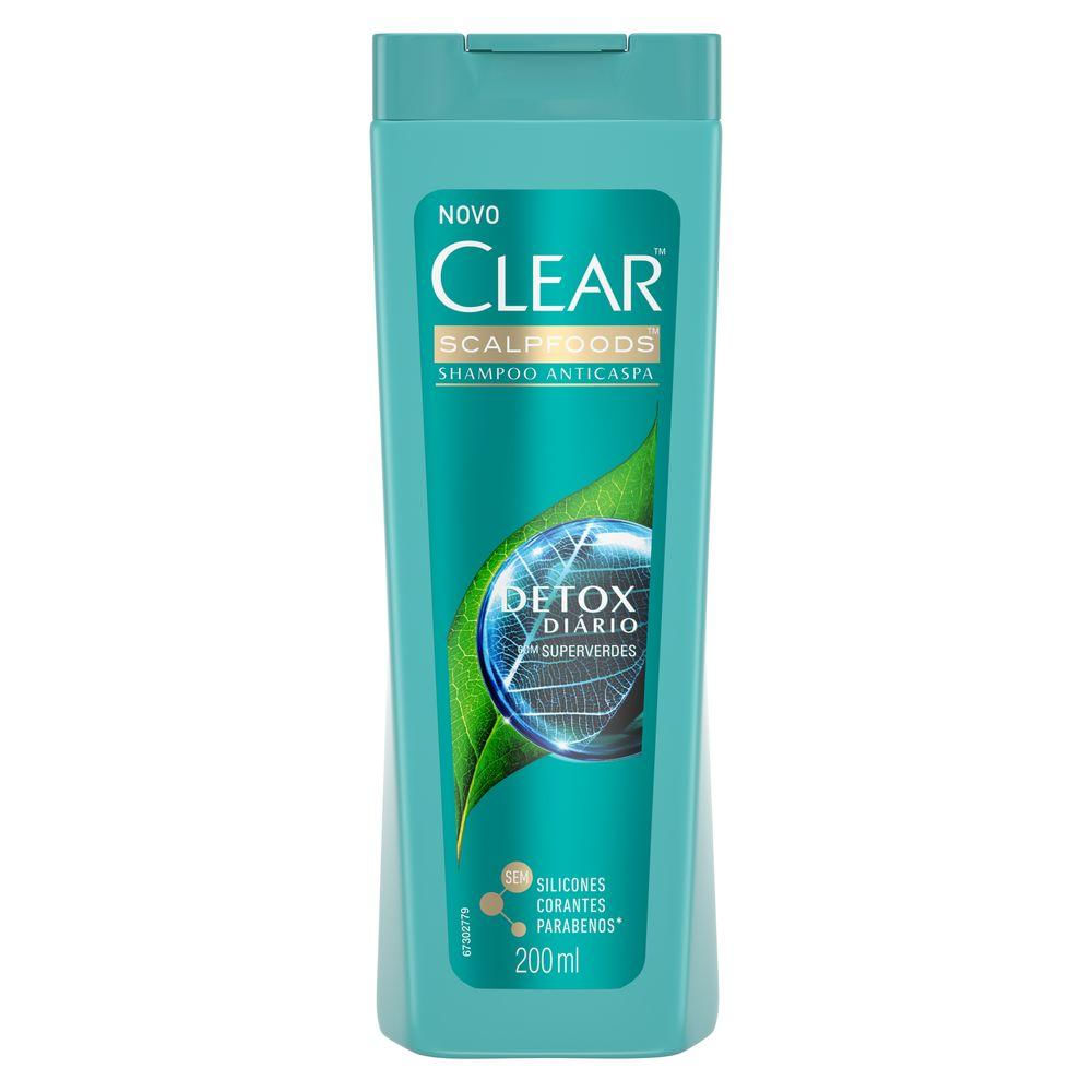 Shampoo Anticaspa Clear Detox Diário 200ml