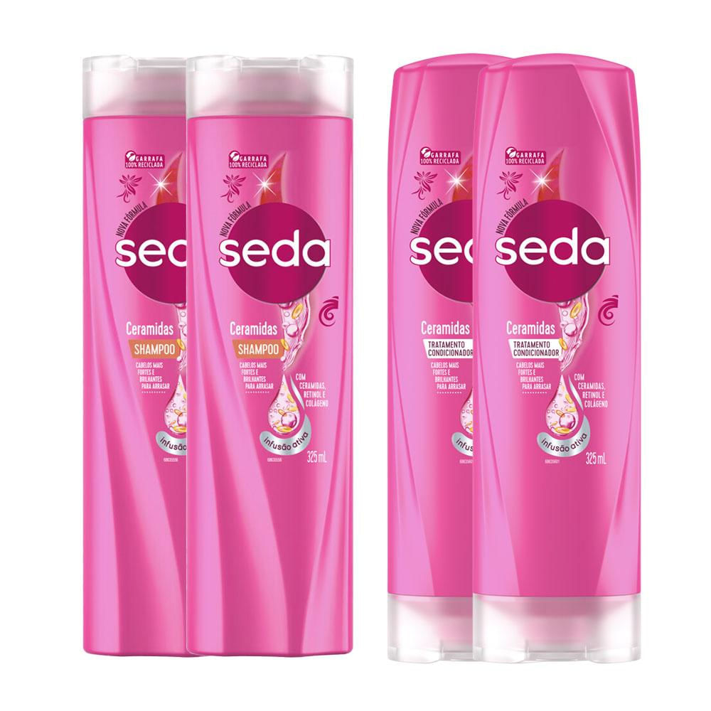 Kit 2 Shampoos + 2 Condicionador Seda Cocriações Ceramidas 325ml