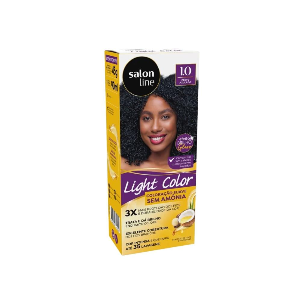 Coloração Salon Line Light Color Profissional 1.0 Preto Azulado