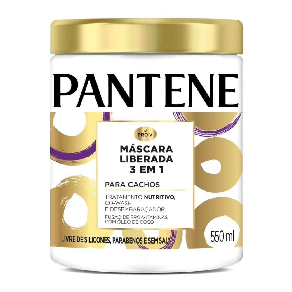 Máscara Pantene Liberada Para Cachos 3 em 1 550ml