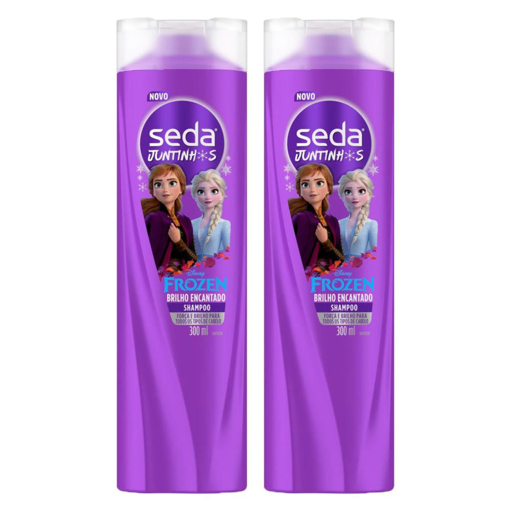 Kit 2 Shampoos Seda Infantil Frozen Juntinhos Brilho Encantado 300ml cada