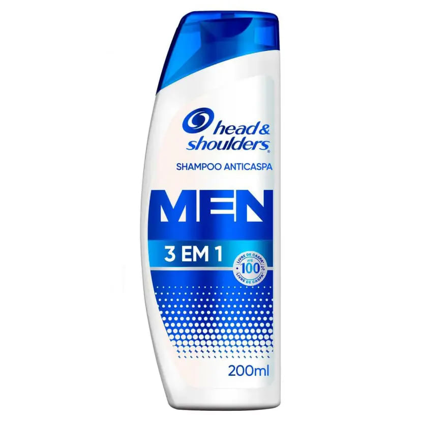 SHAMPOO DE CUIDADOS COM A RAIZ HEAD & SHOULDERS MEN 3 EM 1 200ML