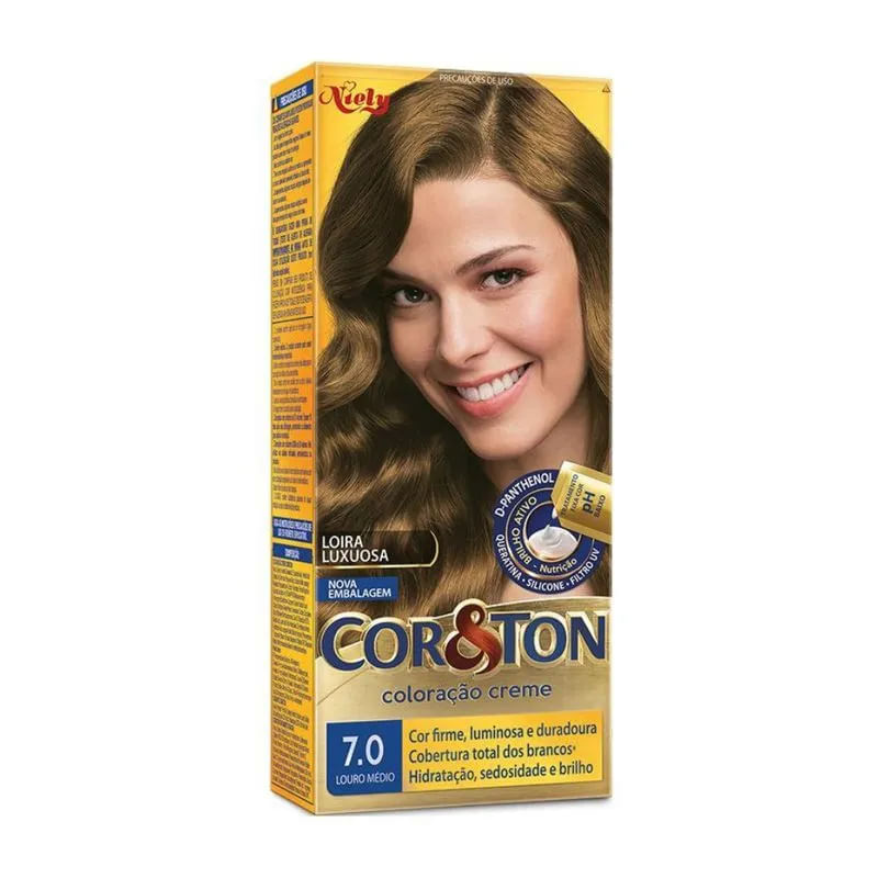COLORAÇÃO NIELY COR&TON - TONS CLAROS - 7.0 LOURO MÉDIO