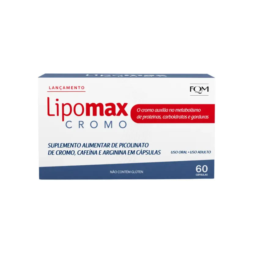 SUPLEMENTO ALIMENTAR FQM LIPOMAX CROMO - 60 CÁPSULAS