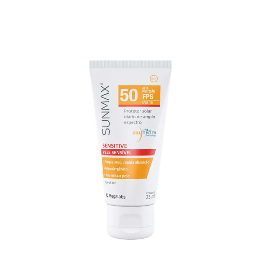 PROTETOR SOLAR SUNMAX SENSITIVE FPS50 PELE SENSÍVEL POCKET 25ML
