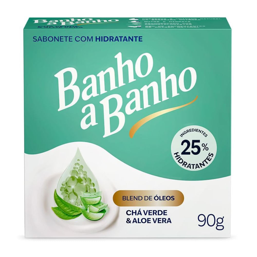 Sabonete em Barra Banho a Banho Chá Verde e Aloe Vera 90g