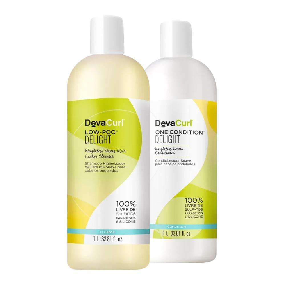 Kit Deva Curl Low Poo Delight Shampoo 1L e Condicionador 1L