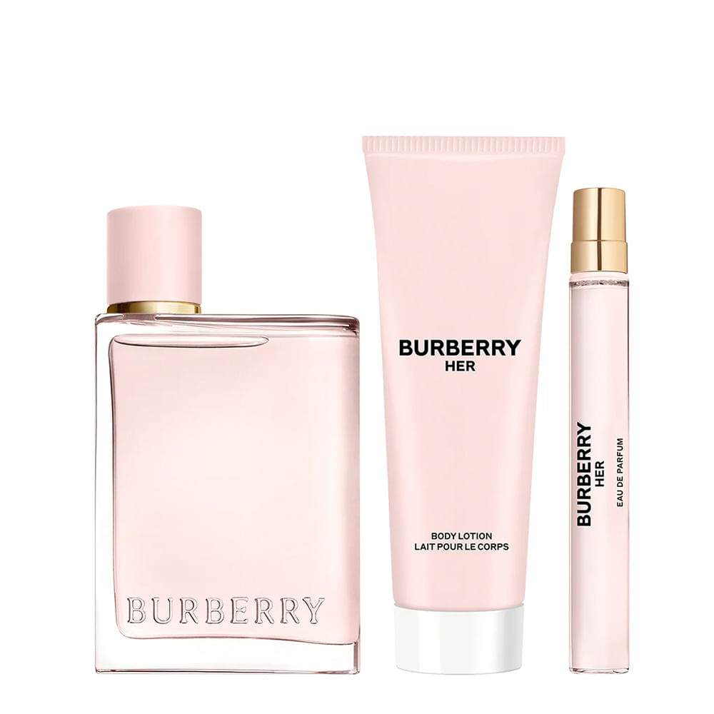 Burberry Her パルファム 100ml セット Kit Burberry Her Feminino - Eau De Parfum 100ml + 10ml + Body