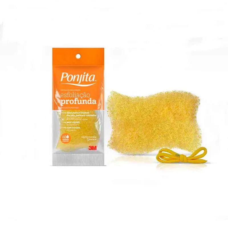 ESPONJA DE BANHO ESFOLIAÇÃO PROFUNDA PONJITA AMARELO