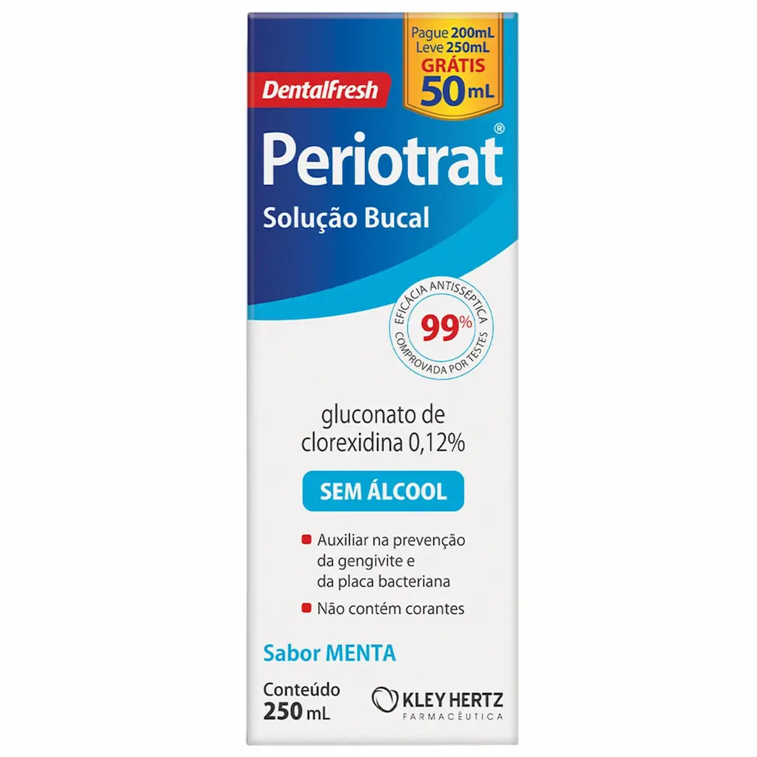 SOLUÇÃO ANTISSÉPTICA BUCAL PERIOTRAT SEM ÁLCOOL 250ML