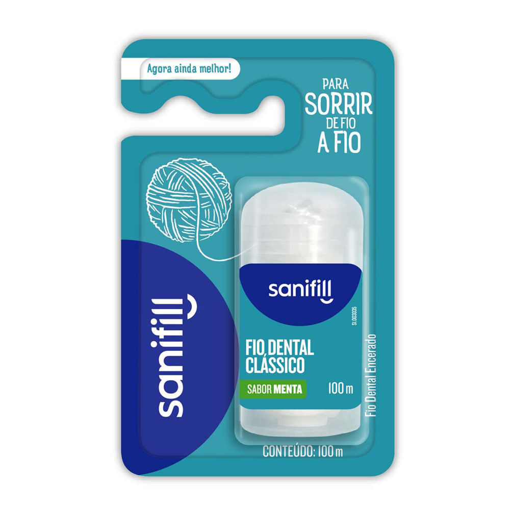 Fio Dental Sanifill Clássico Sabor Menta 100m