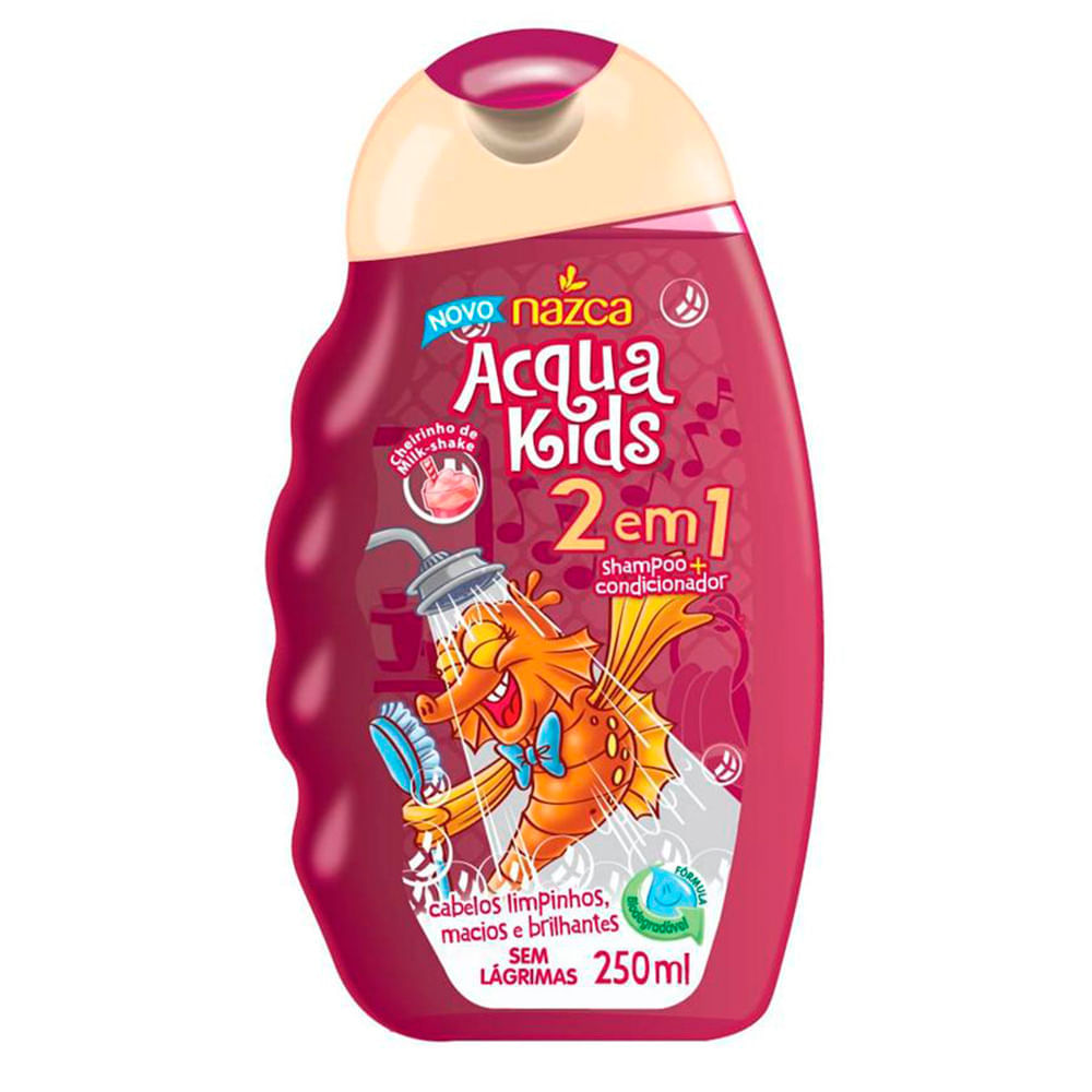 Shampoo Acqua Kids 2 em 1 Milk Shake 250ml