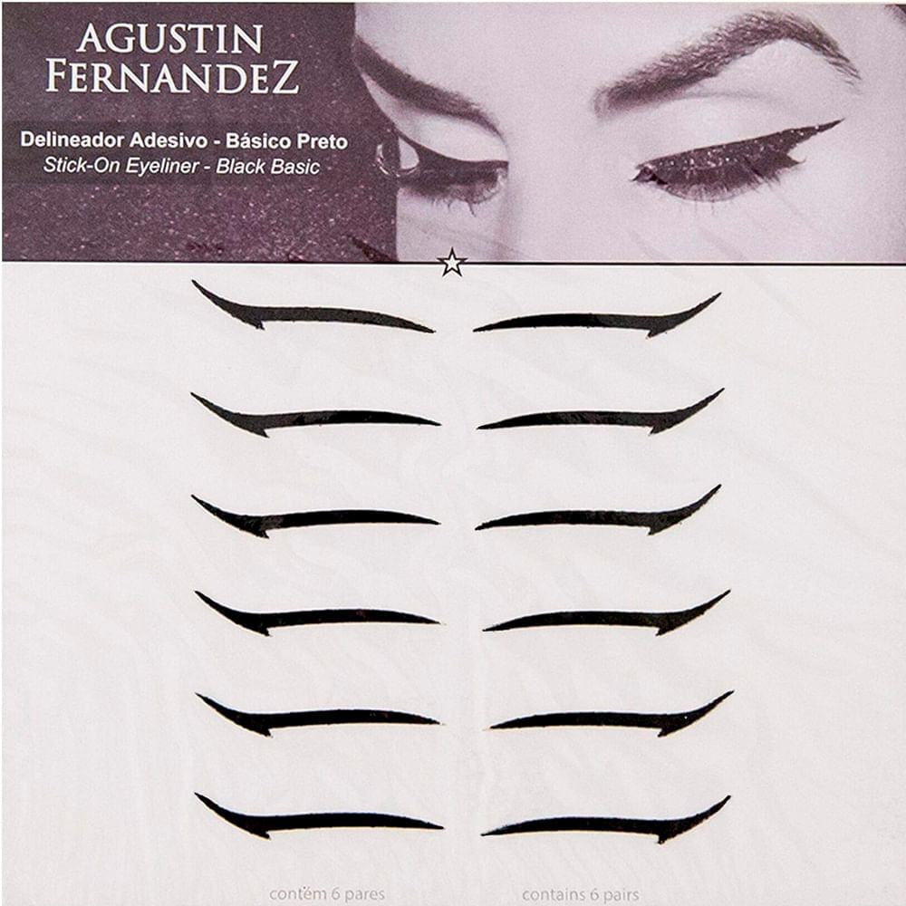 Agustin Fernandez Básico Preto 6 Pares - Delineador Adesivo