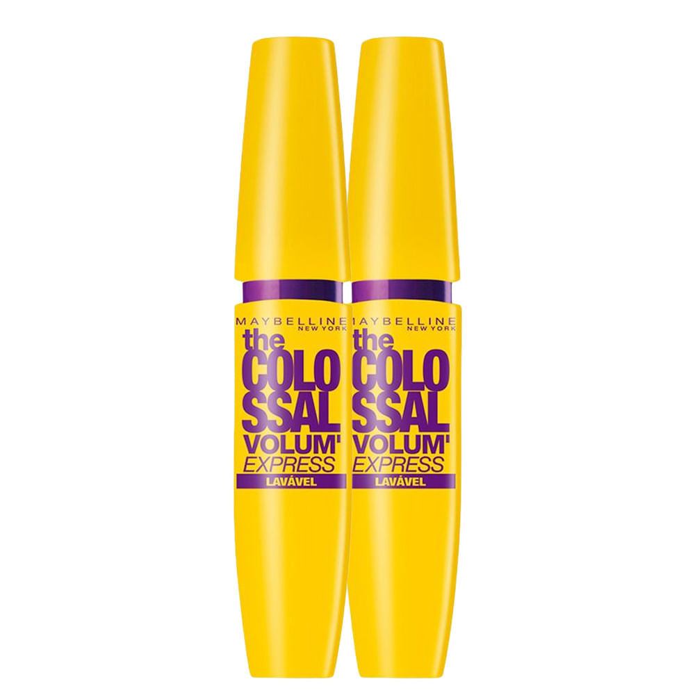 Kit 2 Máscara de Cílios Maybelline Colossal Lavável Preto