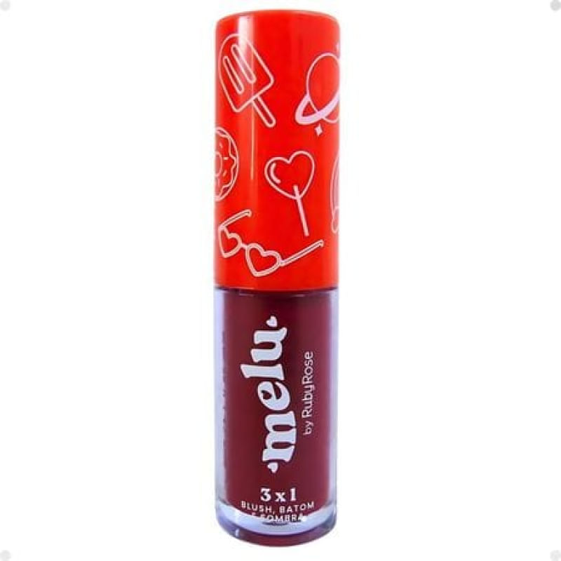 Blush, Batom e Sombra 3x1 Melu By Ruby Rose Midnight Love 04