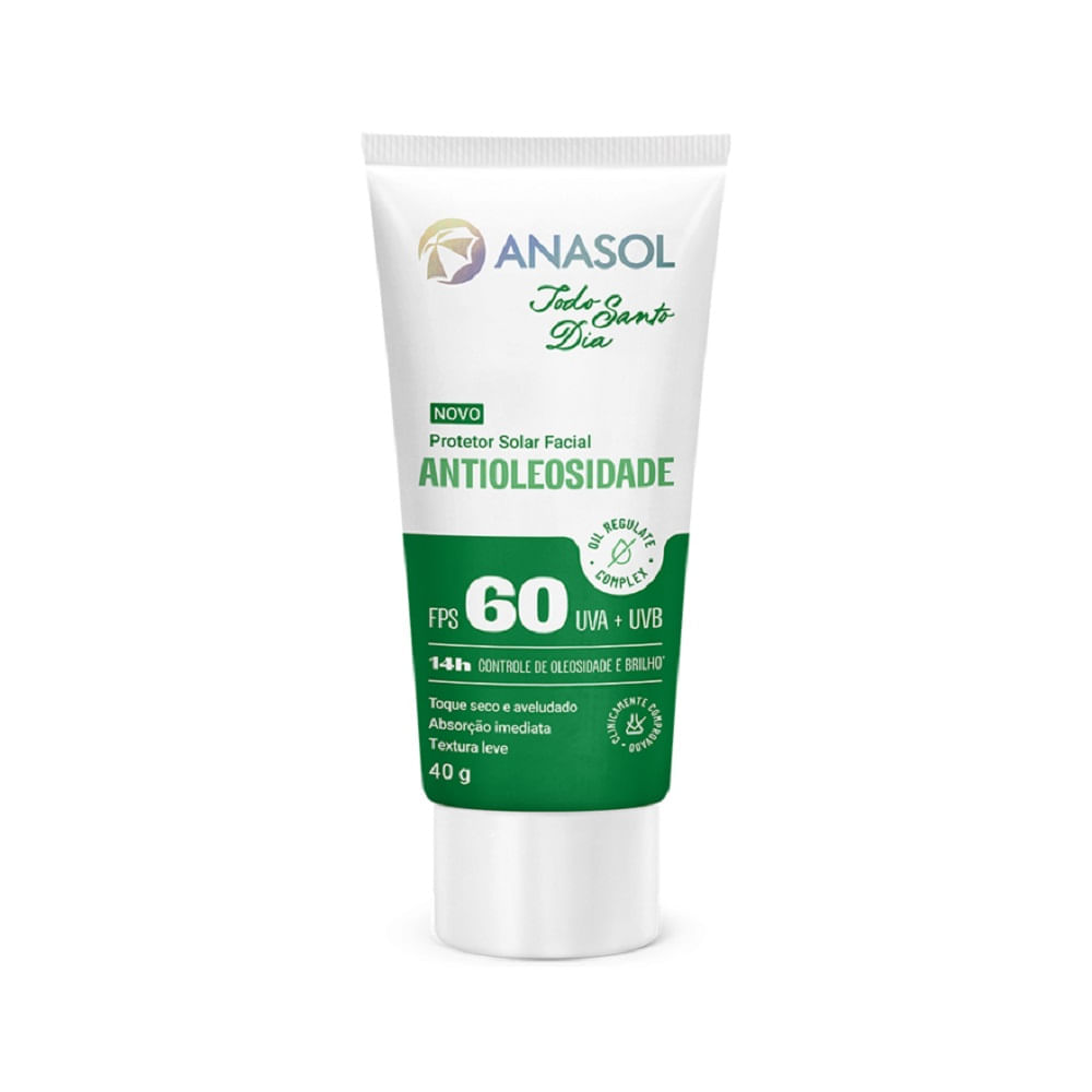 Protetor Solar Facial Anasol Todo Santo Dia Antioleosidade Fps60 40g