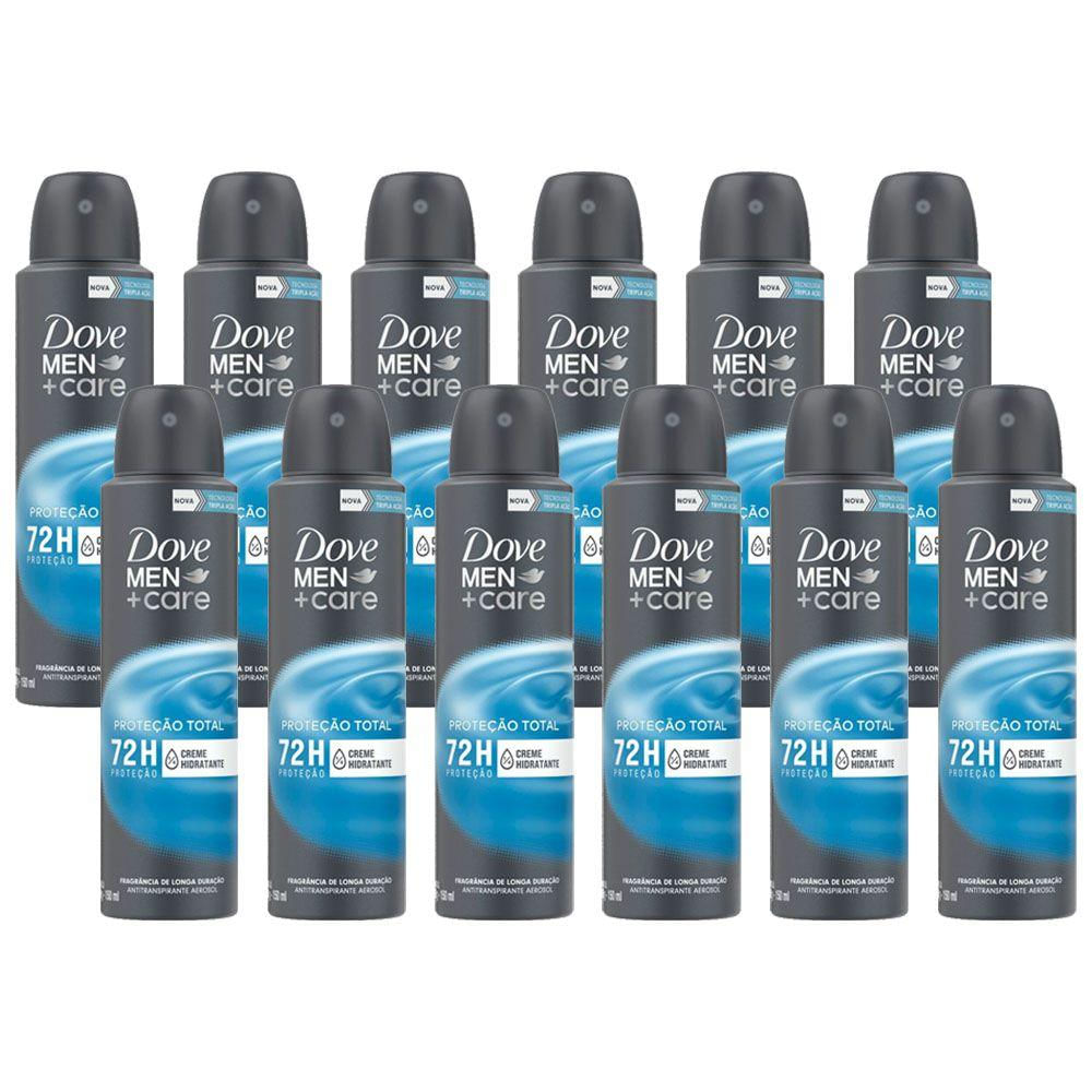 Kit 12 Desodorantes Aerosol Dove Men+Care Proteção Total 150ml