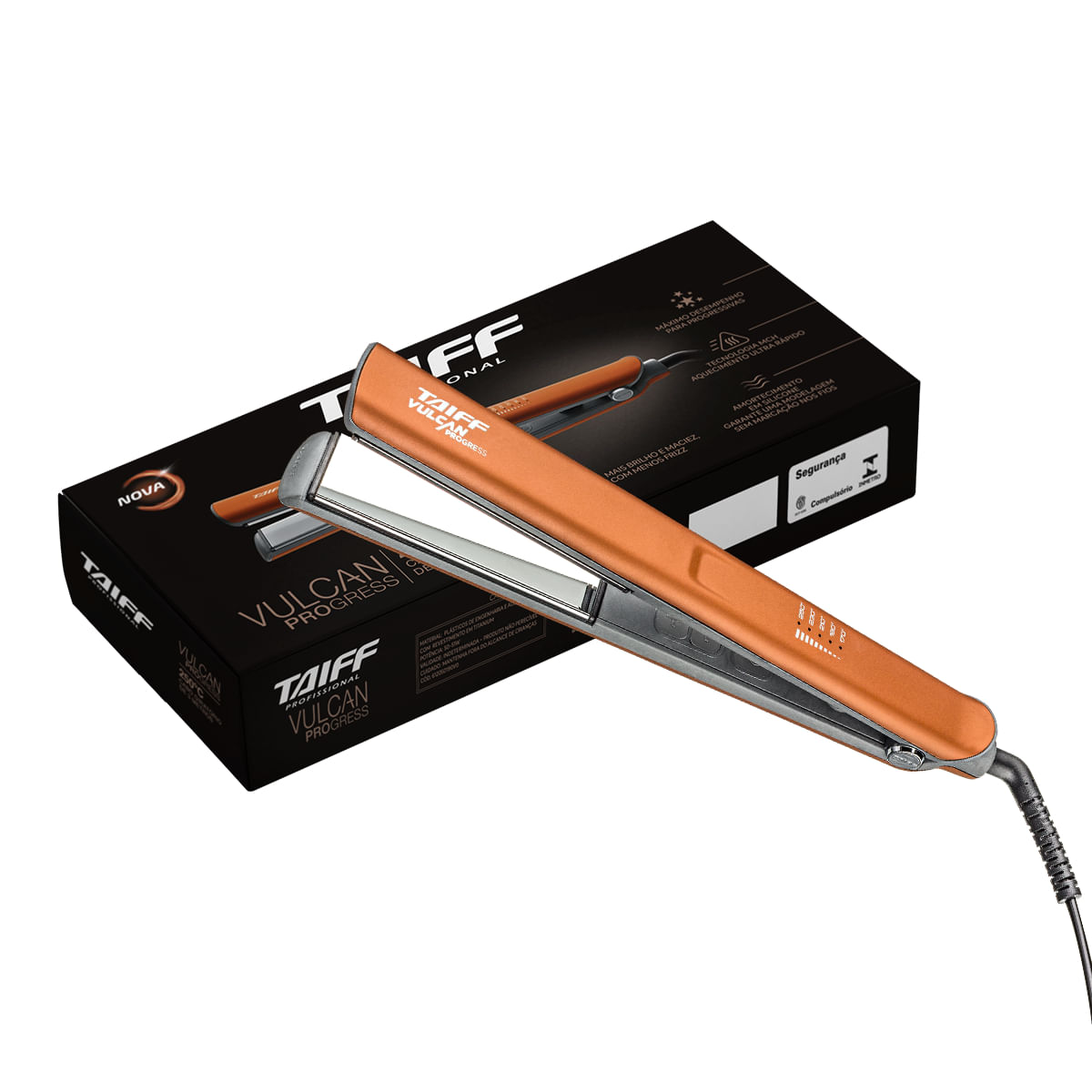 Chapa Vulcan PROgress 250°C Bivolt - Taiff Profissional
