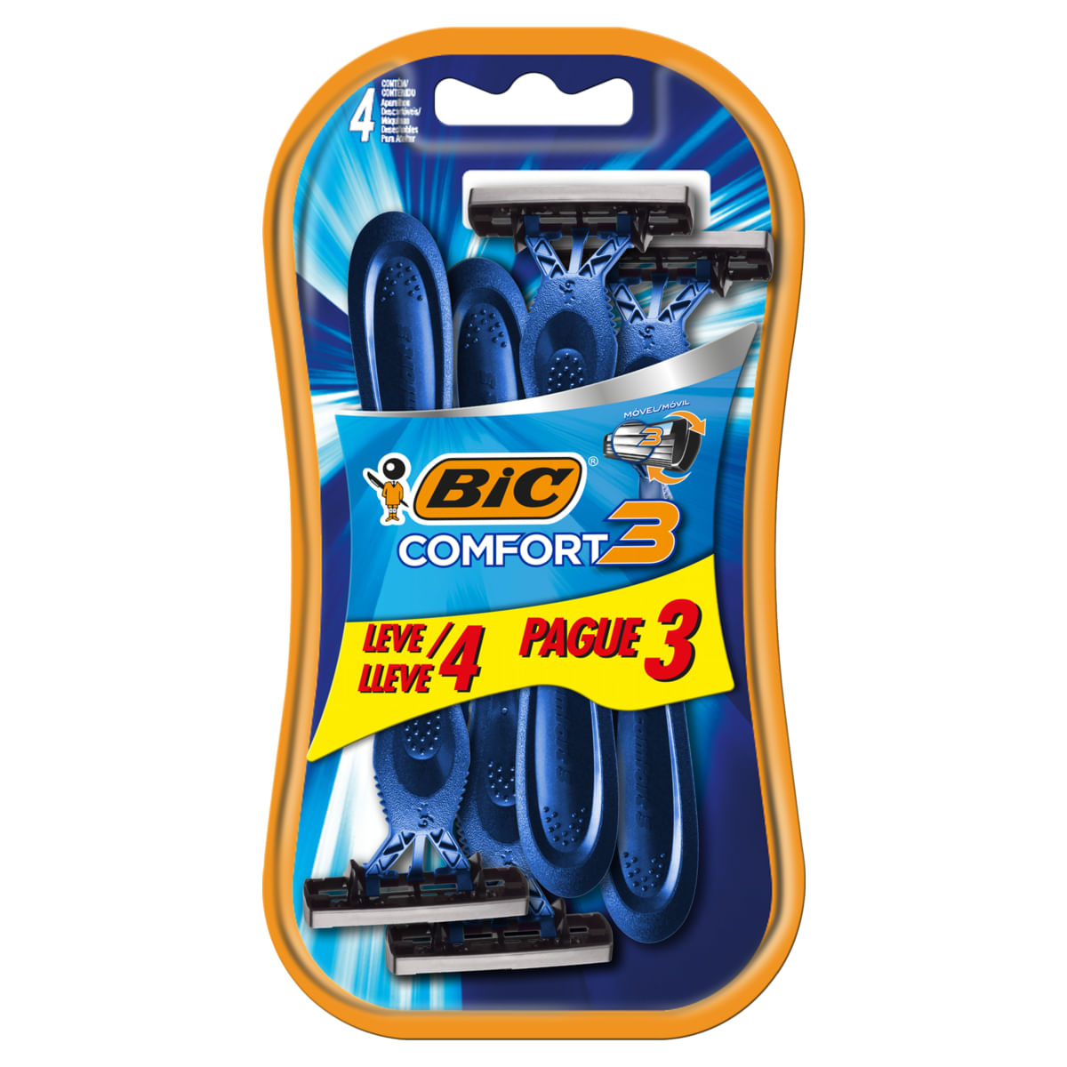 APARELHO BIC COMFORT3 L4P3 P.NORMAL