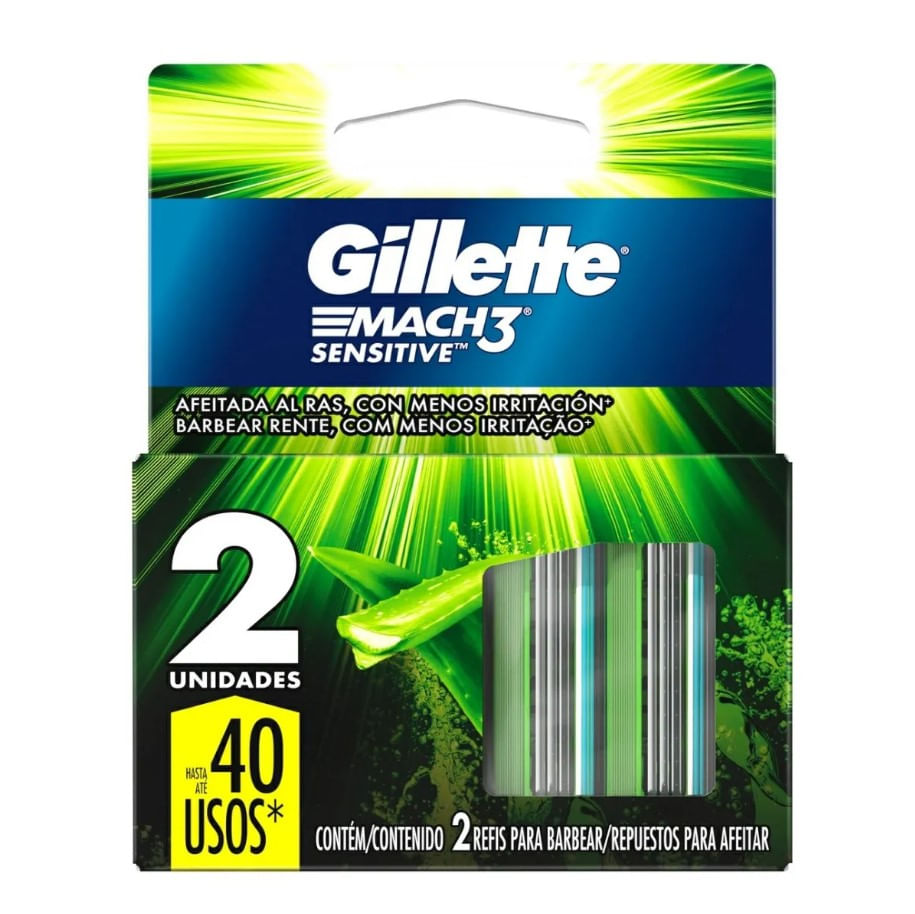 CARGA GILLETTE MACH 3 SENSITIVE C/2