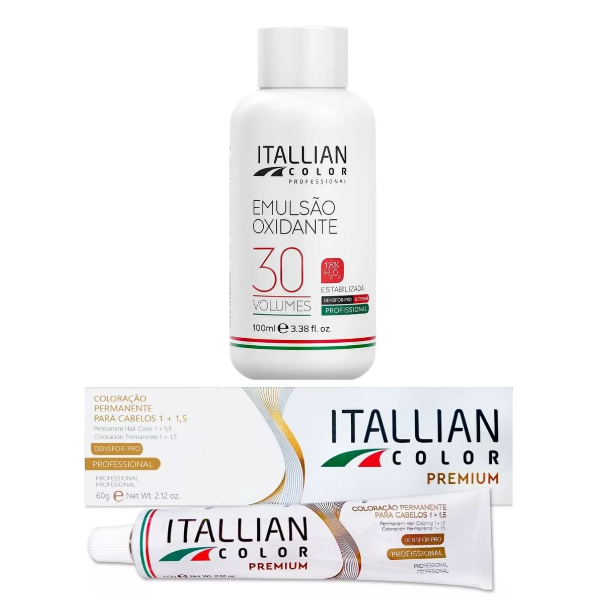 Kit 02 Colorações Itallian Color Louro Platina 10.0 + 1 Oxi 20 Volumes 100Ml