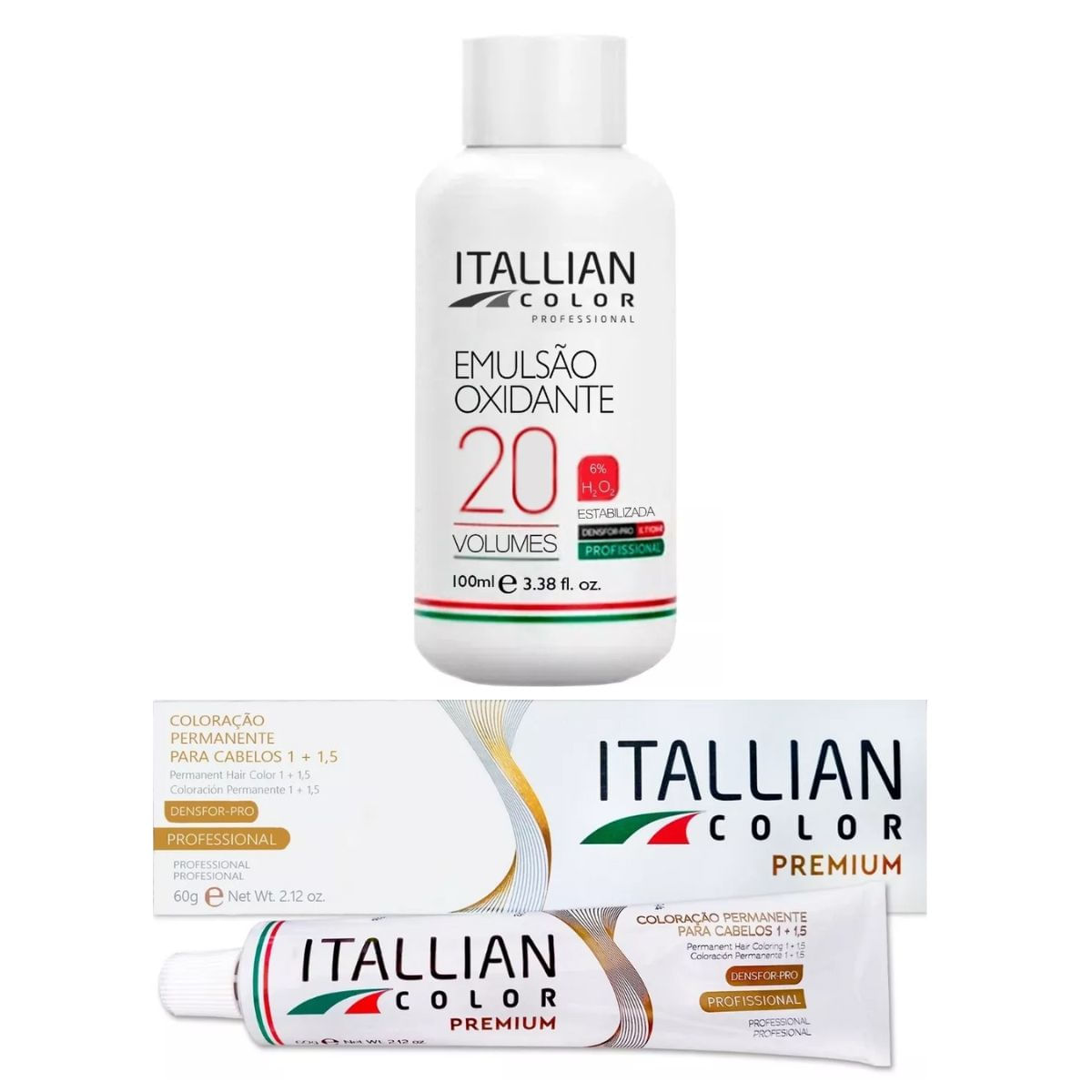 Kit 02 Colorações Itallian Color Louro Claríssimo 9.0 + 1 Oxi 30 Volumes 100Ml