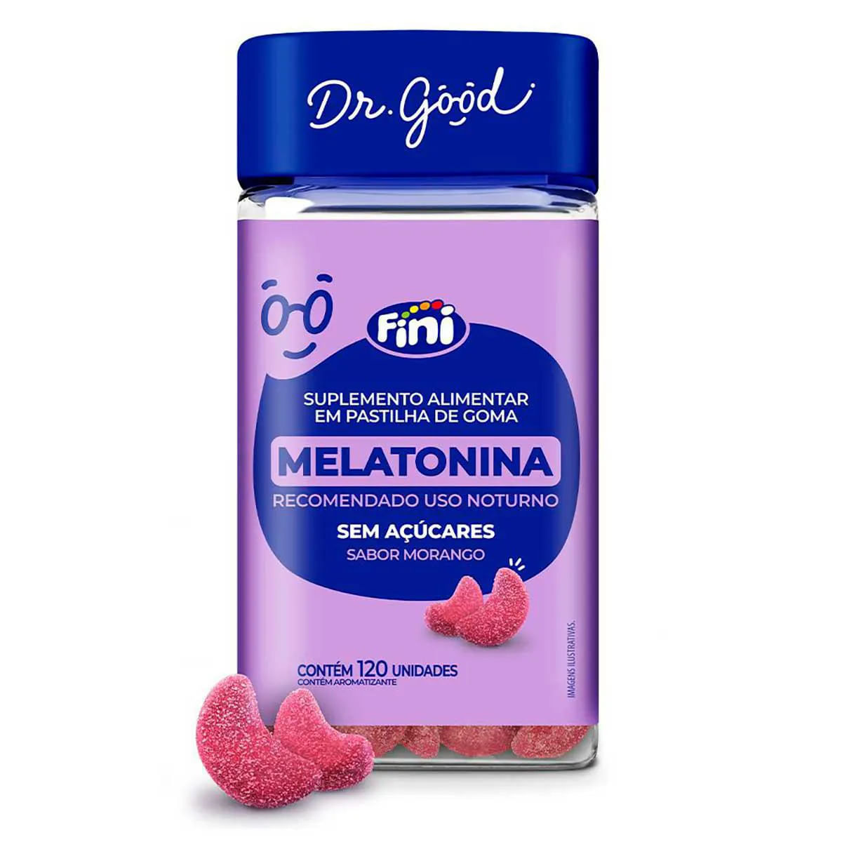 Melatonina Fini Dr.Good 0,21mg Morango - 120 Gomas