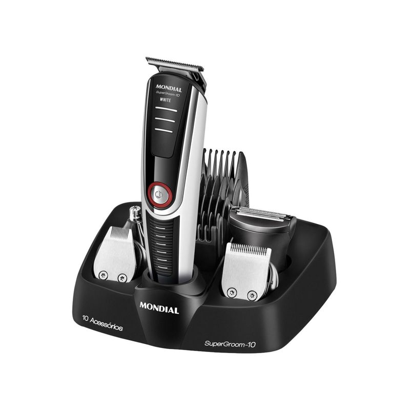 Aparador de Pelos Mondial Super Groom 10 BG-08 com Acessórios