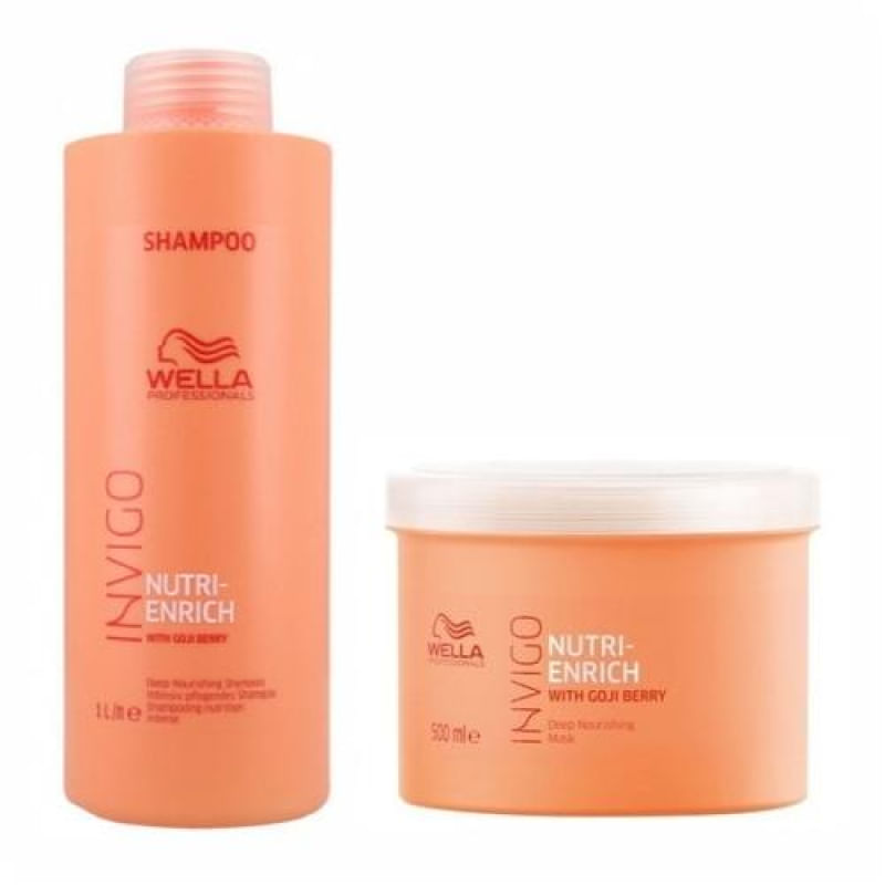 Kit Wella Nutri Enrich Invigo Shampoo 1L, Máscara 500g