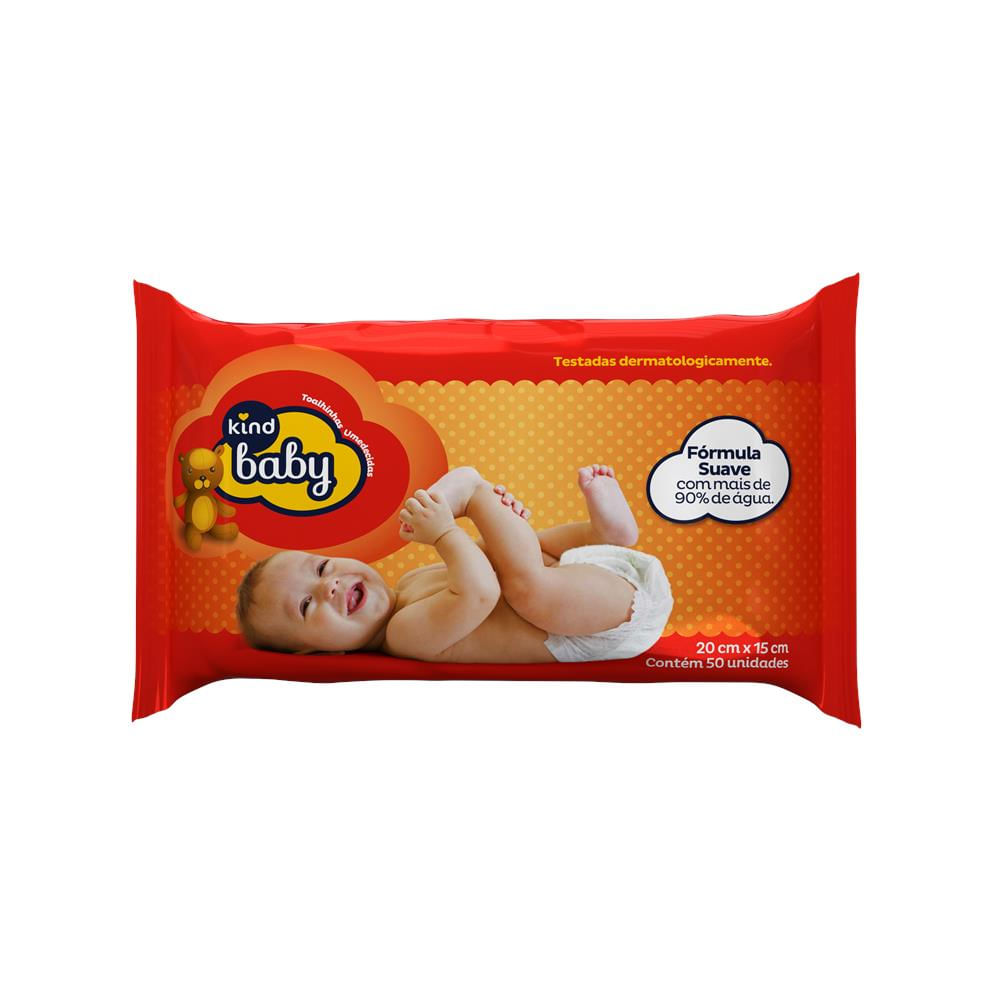 Toalha Umedecida Kind Baby 50 Unidades