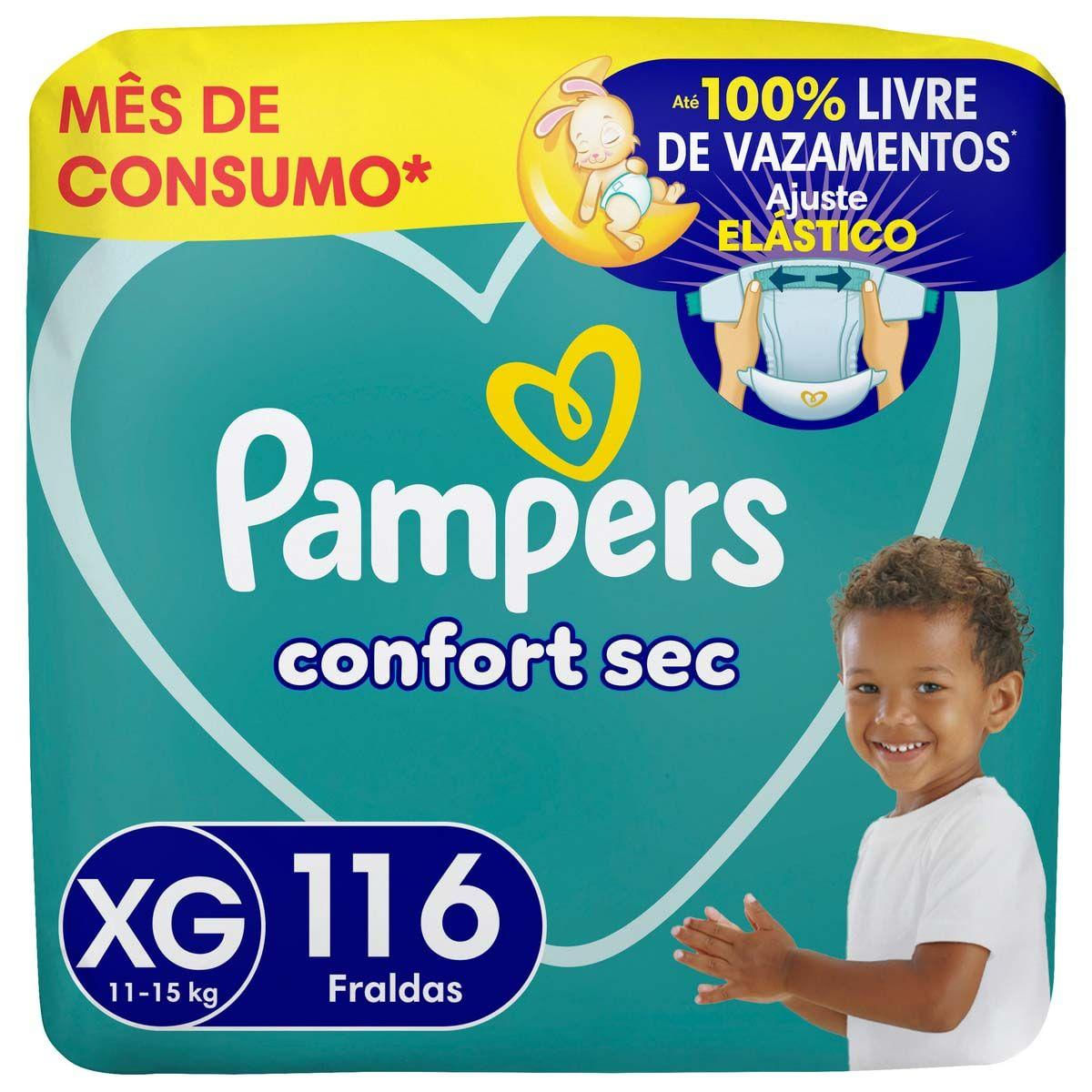 Fralda Pampers Confort Sec Tam. XG 11 a 15kg 116 Unidades
