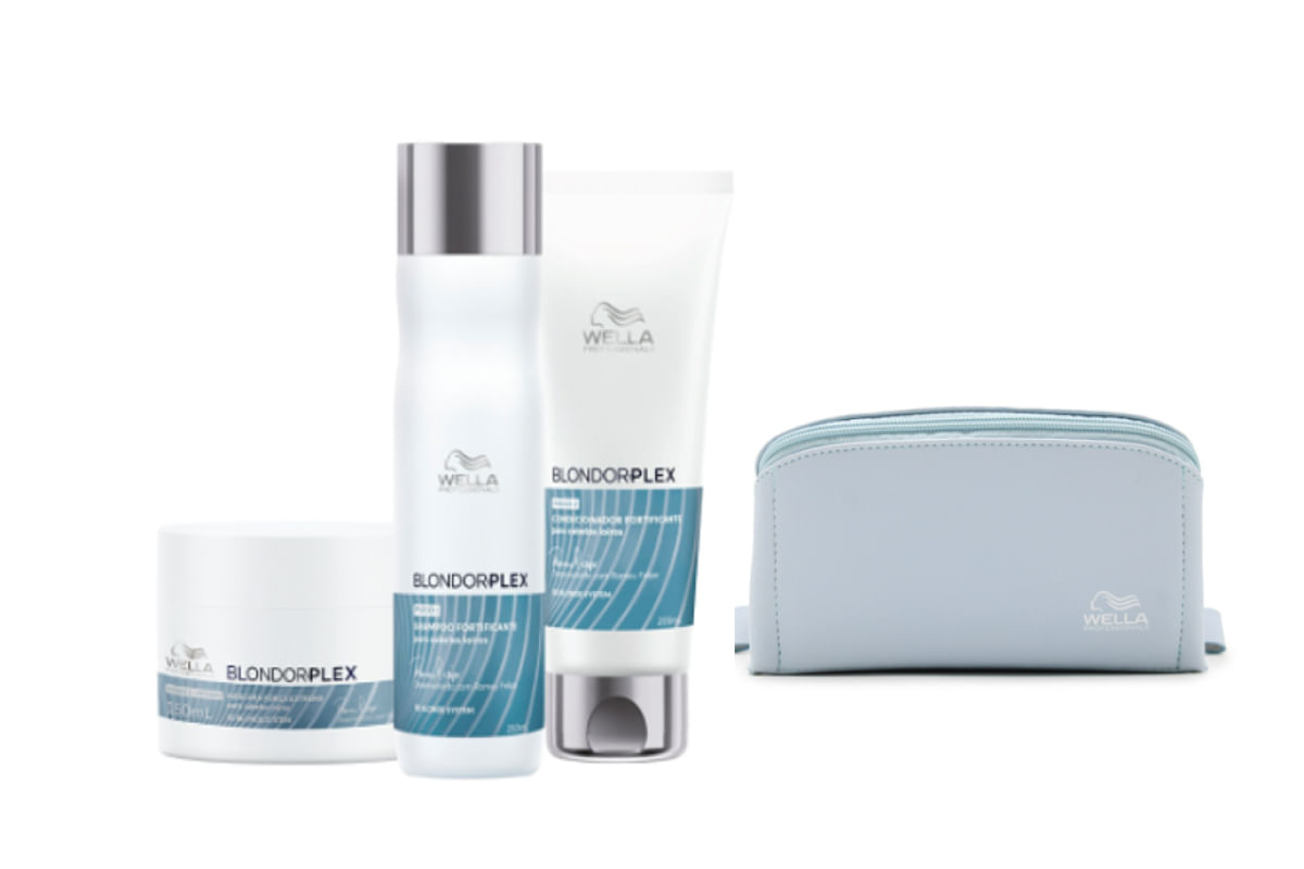 Kit Wella Professionals BlondorPlex Home Care Necessaire (4 produtos)