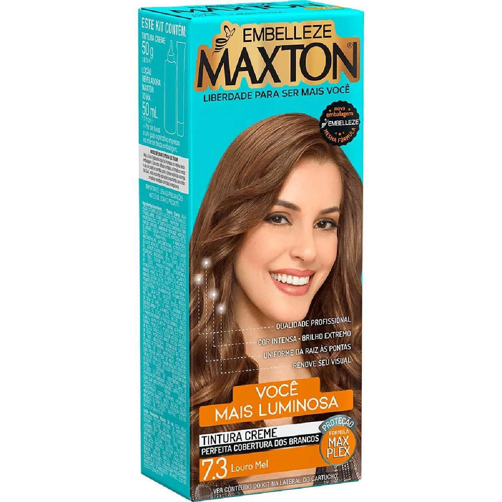 Tintura Capilar Maxton Kit Prático 7.3 Louro Mel