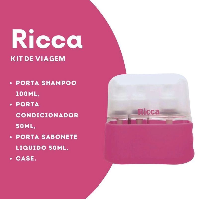 Ricca Kit de Viagem Case - Com 3 frascos - Época Cosméticos