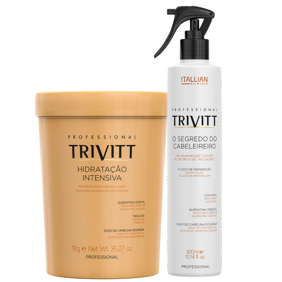 Kit Trivitt - Reconstrutor Segredo Do Cabeleireiro 300ml + Hidratação Trivitt 1Kg