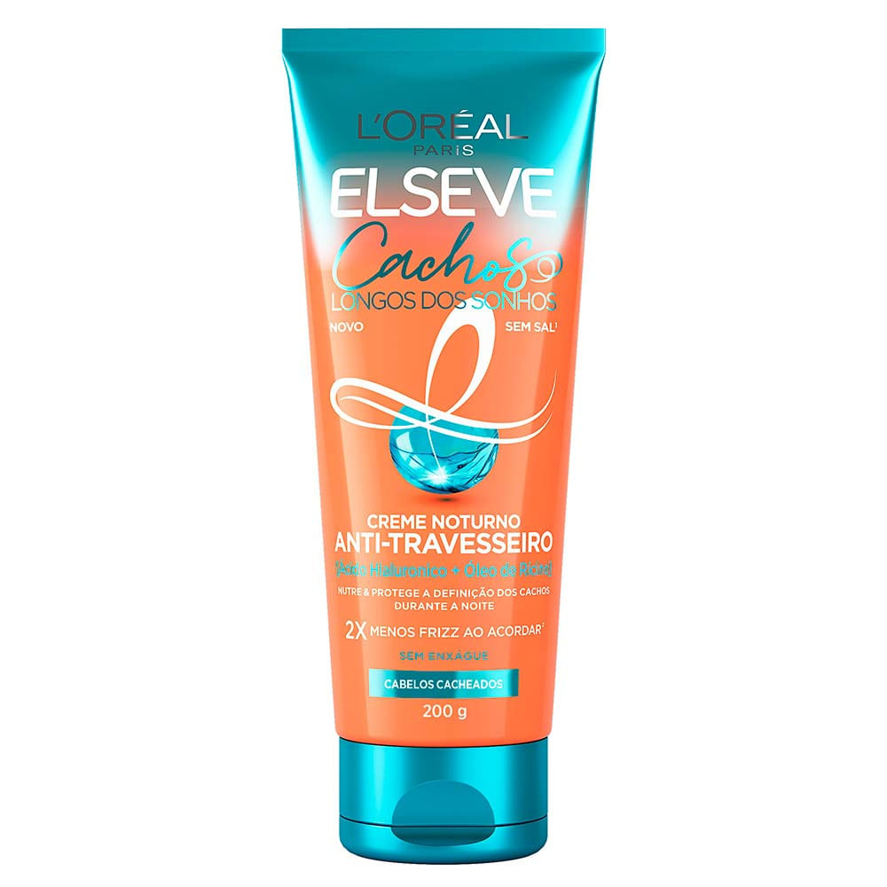 Creme Noturno Anti-Travesseiro L'Oréal Paris Elseve Cachos Longos dos Sonhos, 200ml