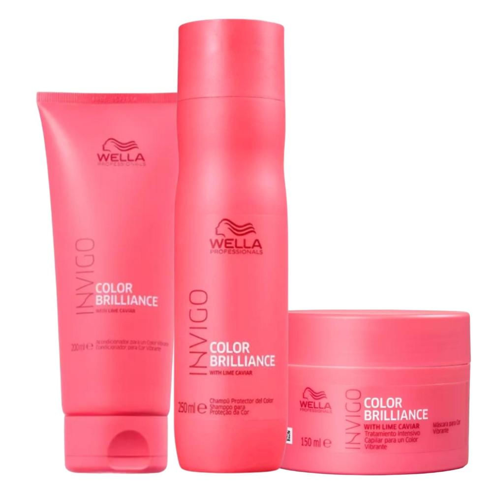Kit Wella Color Brilliance Condicionador Mascara Shampoo