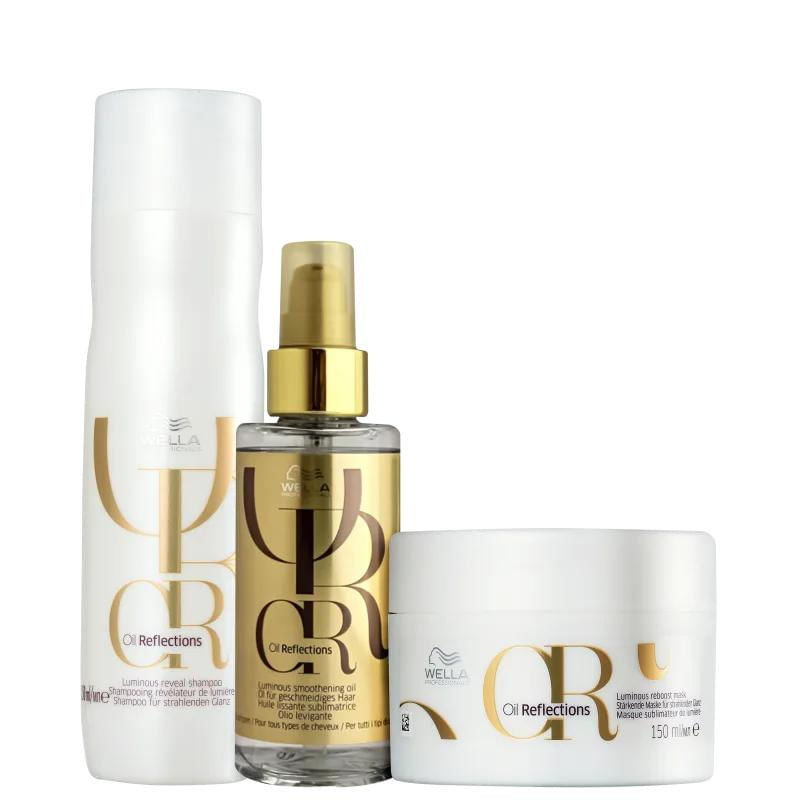 Kit Wella Professionals Oil Reflections Shampoo 250ml + Máscara 150ml + Oil Reflections 100ml