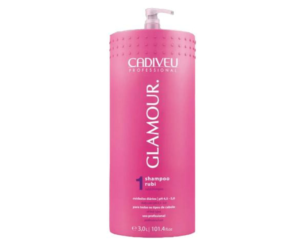 Cadiveu Shampoo Glamour Rubi Profissional Salon  3L
