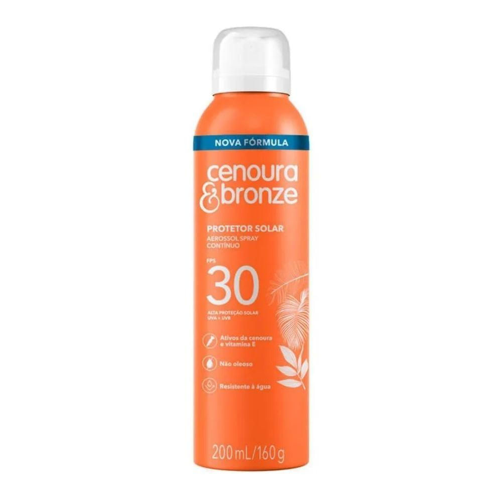 Protetor Solar Corporal Aerossol Cenoura & Bronze FPS30 200ml