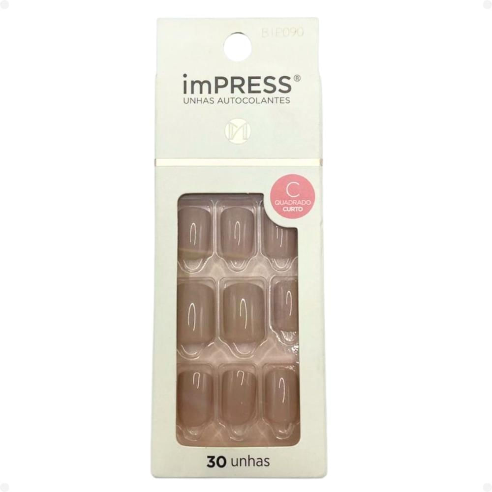 Unhas Autocolantes Kiss New York Quadrado Curto Girlie Gir Bip090br