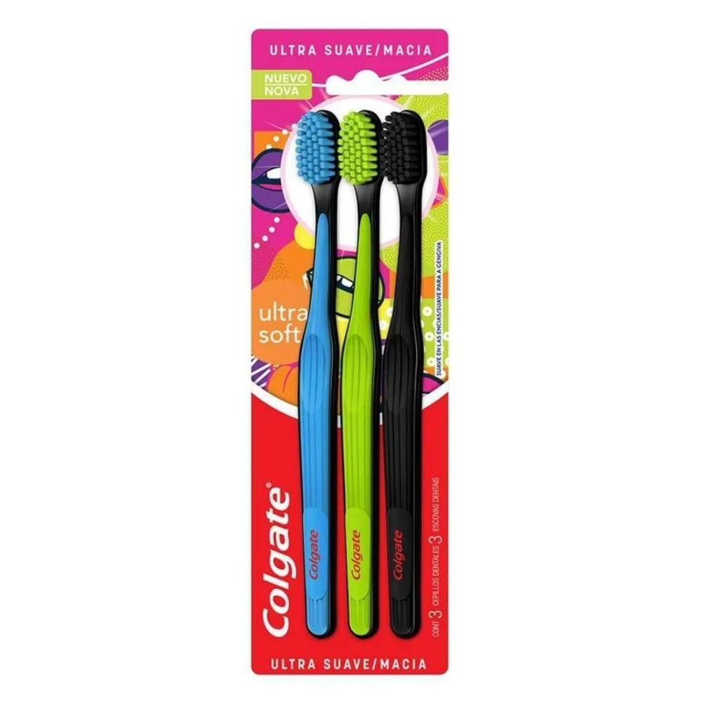 Kit Escova de Dente Colgate Ultra Soft 3 Unidades