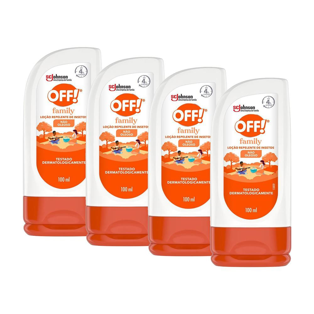 Kit 4 Repelentes Loção Off! Family 100ml cada