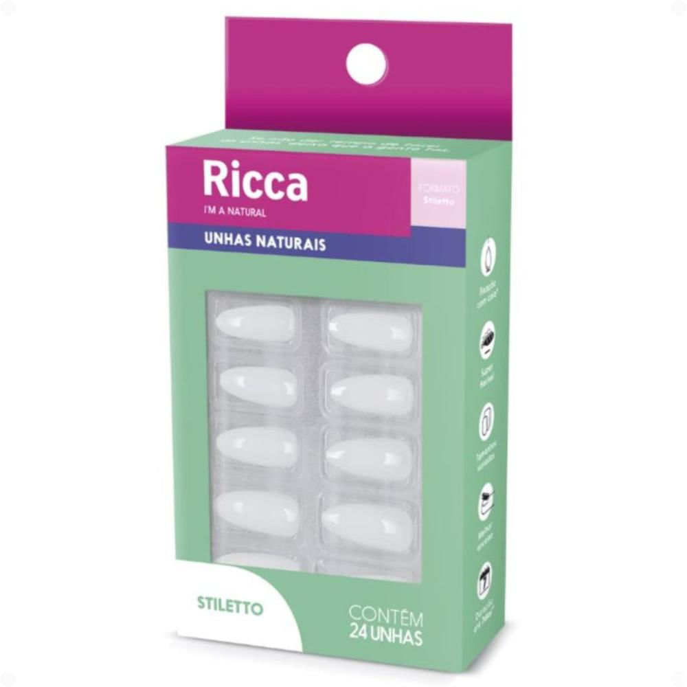 Unhas Postiças Naturais Ricca Belliz I'm A Natural Stiletto Cód. 2278