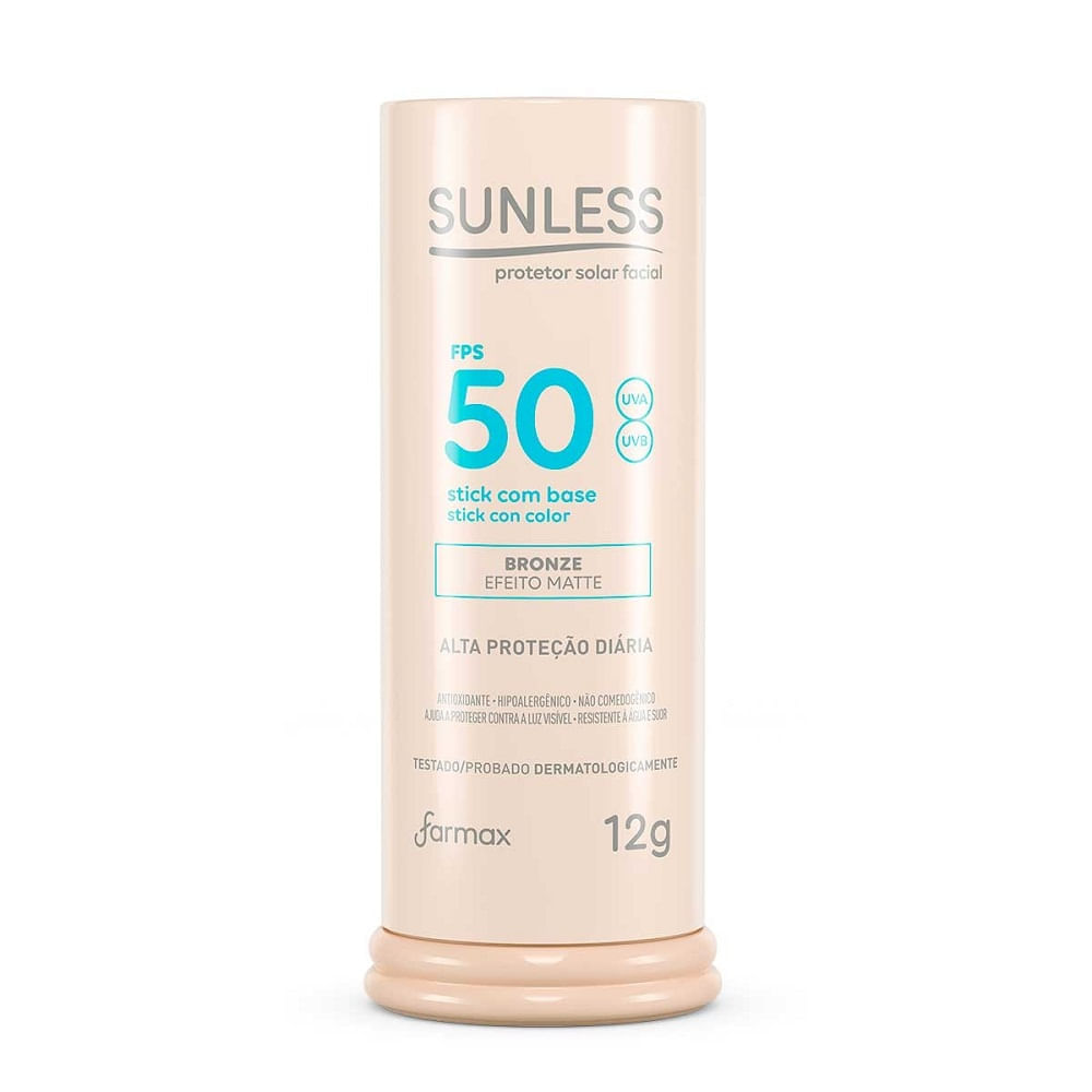 Protetor Solar Facial Sunless Stick Com Base Bronze FPS50 12g