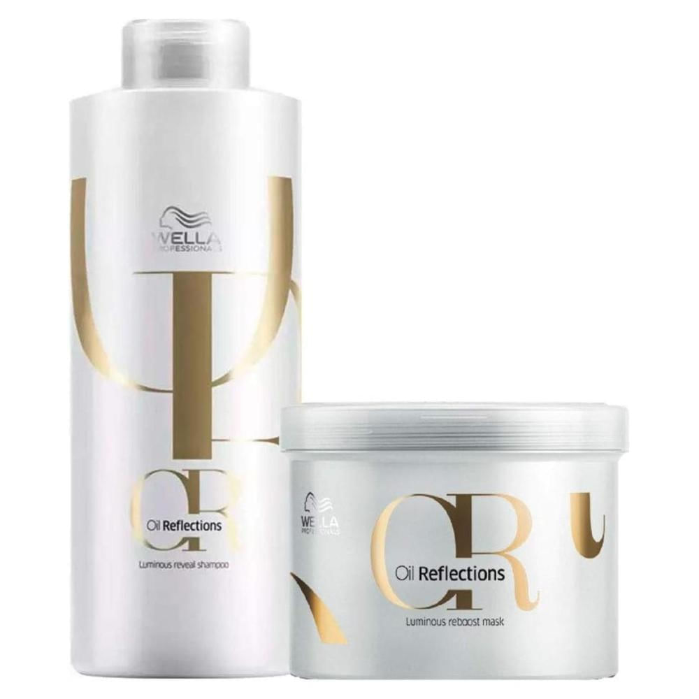 Kit Wella Oil Reflections Salão Shampoo 1 Litro + Masc 500g