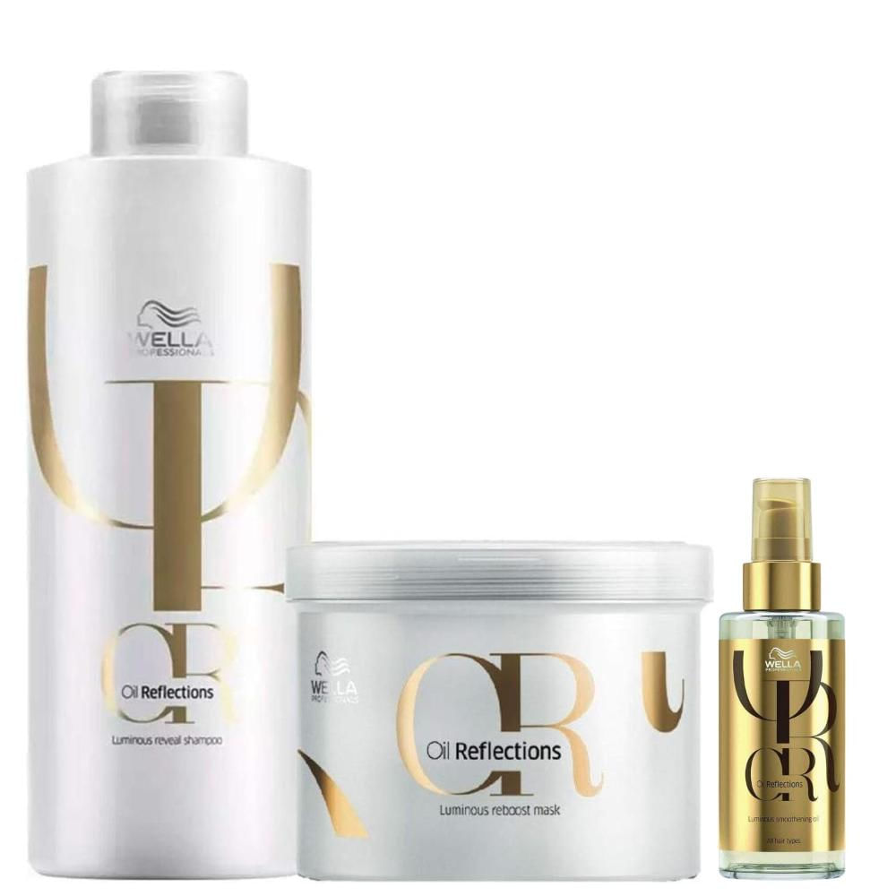 Kit Wella Oil Reflections Sh 1L Masc 500g Óleo 30ml